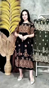 Baju Daster Chibi Rayon Santung Wanita Batik Lengan Pendek Bahan Adem Lembut Kekinian