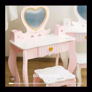 KiddieStore Danish Royal Love Children Wooden Make Up Playset Dressing Table Vanity Play set Toy