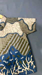 Kemeja Hem Batik Pria Lengan Pendek Modern Seragam Kondangan Size M-L-XL-XXL