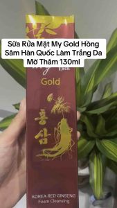 Sữa rửa mặt My Gold chiết xuất sâm đỏ làm trắng da và mờ vết thâm 130ml Hàn Quốc