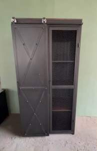 ตู้ไม้ 90สูง 180 ลึก 50 Cm - ตู้ใส่เสื้อผ้า บานสไลด์สไตล์วินเทจ เฟอร์นิเจอร์