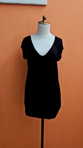 atasan kaos hitam wanita HUSH PUPPIES cewek L lengan pendek blouse santai cute nyaman