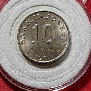 Koin Indonesia Koleksi kuno Rp 10 Nikel Sangat Kecil Tahun 1971