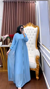 Gamis Bahan Seruty Full Puring Ukuran 110 140