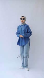 ALMR - Kemeja Oversize | Kemeja Wanita Motif | Kemeja Cewek Oversize