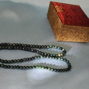 Certified Natural Green Jade bead Necklace (With Certificate)