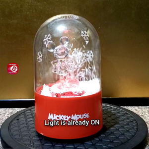 DISNEY MICKEY MOUSE LIGHT MUSICAL SNOWBALL • JAPAN SURPLUS • COLLECTIBLE HOME DECOR