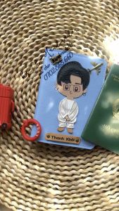(Chat chốt tên-chọn màu)vỏ hộ chiếu CHIBI-bọc hộ chiếu hình người-bao hộ chiếu hình dễ thương