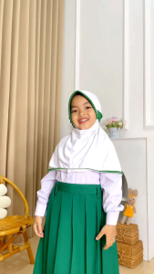 (MILA) Kerudung Hijab Jilbab Anak Balita Perempuan Instan Sekolah Paud TK SD Kaos Terbaru Murah Lucu serut