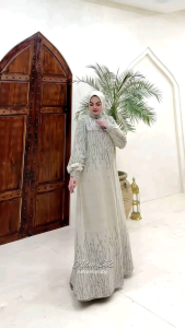 Gamis Modern Set Hijab Gamis Adm32 Edisi Ellisa Set Dress Motif Cantik Simple Terbaru