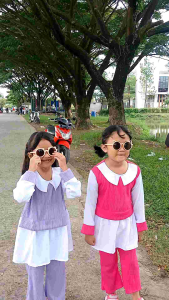 ONE SET VIRAL ANAK PEREMPUAN BAHAN CRINGKLE UNTUK ANAK USIA 2-6TAHUN