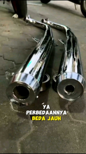 KNALPOT RX KING STANDAR RACING LUBANG BESAR FINISHING KROM BY GASPOL RACING