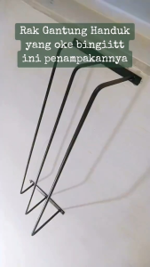 RAK GANTUNGAN HANDUK BESI TEMPEL DINDING MULTIFUNGSI PANJANG 60CM