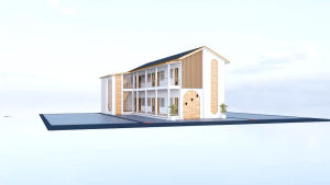 แบบบ้านพักอาศัยรวม 2 ชั้นจั่ว