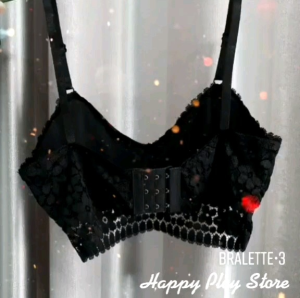 Bralette3 บราลูกไม้ดำ Happy Ploy Store