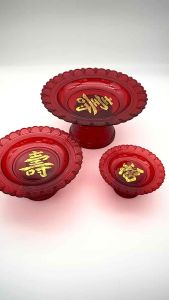 พาน ฮก ลก ซิ่ว ตราสิงโต 3ขนาด พานแดง พานผลไม้ ไหว้เจ้า พานไหว้ ถาดแดงใส ถาดไหว้เจ้า พานไหว้เจ้า โชควาสนา ไหว้พระ ไหว้เจ้า ตรุษจีน พระจีน สังฆภัณฑ์ ฮกลกซิ่ว Aluware AW340