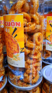 Tốp mỡ cuộn bơ tỏi vị mới - Hộp 250gram