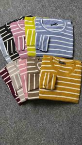 BYWANGSA / KAOS SALUR WAFLLE / KAOS GARIS-GARIS T-shirt Stripe Long Sleeve Knit