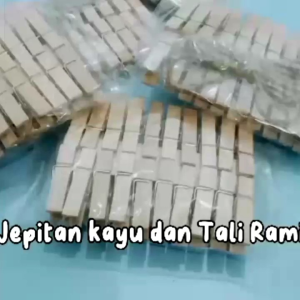Wooden Klip 20 Pcs Plus Tali Rami / Jepitan Foto Kayu