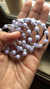Gelang mutiara putih kaca paket 3 pcs gratis cincin