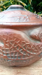 panji sayur tanah liat panci grabah diameter 23cm bermotif