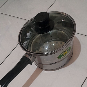 promo panci steamer tutup kaca uk 16 cm  panci kukus