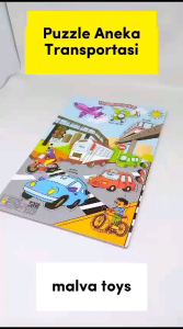 Puzzle Kayu Gambar Transportasi: Mainan Edukatif untuk Anak 2-5 Tahun