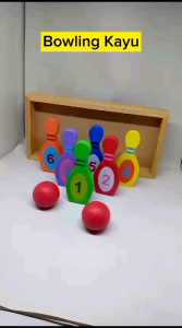 Mainan Edukasi Kayu Bowling Angka - Mainan Murah berSNI
