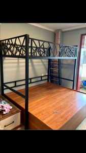 Loft bed single+queen size storage bed frame customize Singapore/condo/HDB/bed room