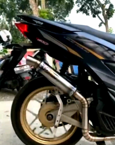 Knalpot samlong cobra Original DRACO half blue VARIO AEROX NMAX BEAT SCOOPY MIO FREEGO DLL