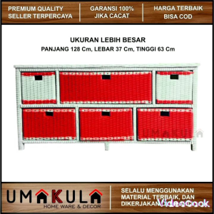 LEMARI TV/MEJA TV MODERN MINIMALIS MURAH 5 KOTAK RAK ROTTAN SINTETIS KOTAK MOTIF TERBARU SUSUN SAMPING BUFFET TV/MEJA TV