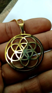 KALUNG LIONTIN FLOWER OF LIFE SACRED GEOMETRY STAINLESS STEEL