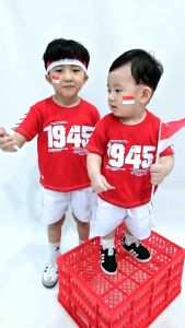 SETELAN BAJU KEMERDEKAAN ANAK LAKI LAKI MERAH PUTIH LENGAN PENDEK CELANA CARGO ANAK PENDEK- MAGIKA SHOP