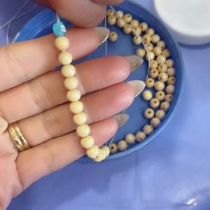 Vòng dâu tằm Việt Nam mic hạt gỗ trầm hương 🌹 bi bạc🌹đá ngọc cẩm thạch thiên nhiên tránh vía dữ gió máy tránh tà cho bé tháng 7 âm lịch