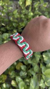 กำไลข้อมือ Paracord/เชือกข้อมือ/ลายคริสต์มาส ตัวล็อกปรับได้ 3 ระดับ