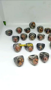 Cincin Batu Badar Besi Loreng Tentara Nempel Magnet Kuat Asli Original / Cincin Pria Aktif