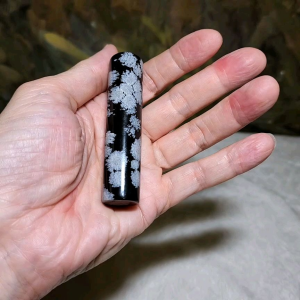 Premium aged Snowflake Obsidian seal [Natural Crystal] 天然雪花黑曜石印章