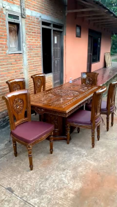 SETT KURSI MAKAN SALINA MEJA KOTAK CUSTOM.KAYU JATI