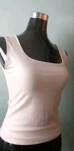 High Quality WHITE squareneck double lining stretchable sando tops for women soft casual sleeveless trendy blouses women new style 2024