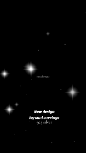 silver 925 New icy icy   stud earrings