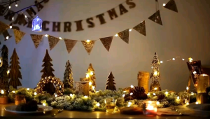 (SG Seller) ECO Christmas natural wooden party flag for Xmas