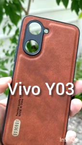เคส Vivo Y03 กันกล้อง+ขอบซิลิโคน+ลายหนัง #Y03