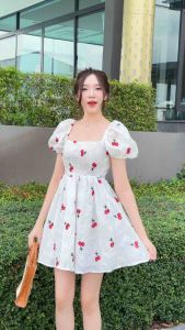 Cherry dress เดรสลายเชอรี่น่ารัก ผ้าดีมาก