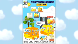 MAINAN CELENGAN ANAK BENTUK BUS BANK AR85 MY BUS FUN BUS MONEY BOX