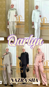 (9) MDLY QARLIN SET  Baju Atasan Kemeja Set Celana Wanita Muslimah Qarlyn Set by Mdly. Nazra Sha