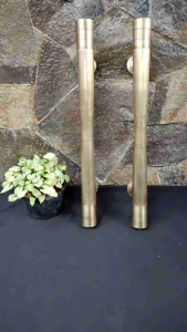 Handle Pintu Rumah Kuningan Antik Motif Polos Garis 60 cm 2 Pcs