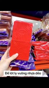 Combo 5 Đế lót ly vuông nhựa dẻo RICO cao cấp tiện lợi 9cm dành cho mỗi gia đình