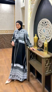 Asrana Zayyan Velove Dress by Halwa Apparel: Gamis Lebaran Mewah Armany Silk Premium