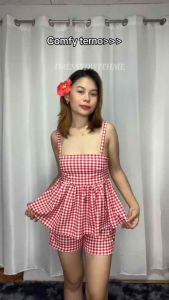 DWM SHUVEE terno for women |ribbon back top with highwaist short Womenswear Casual