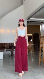 Classic Pants 🍑 (ผ้าลิลลี่ พรีเมียร์) ทรงกระบอก - สีเหลือ ผ้าป่า กระบอกฉีด สีทอง